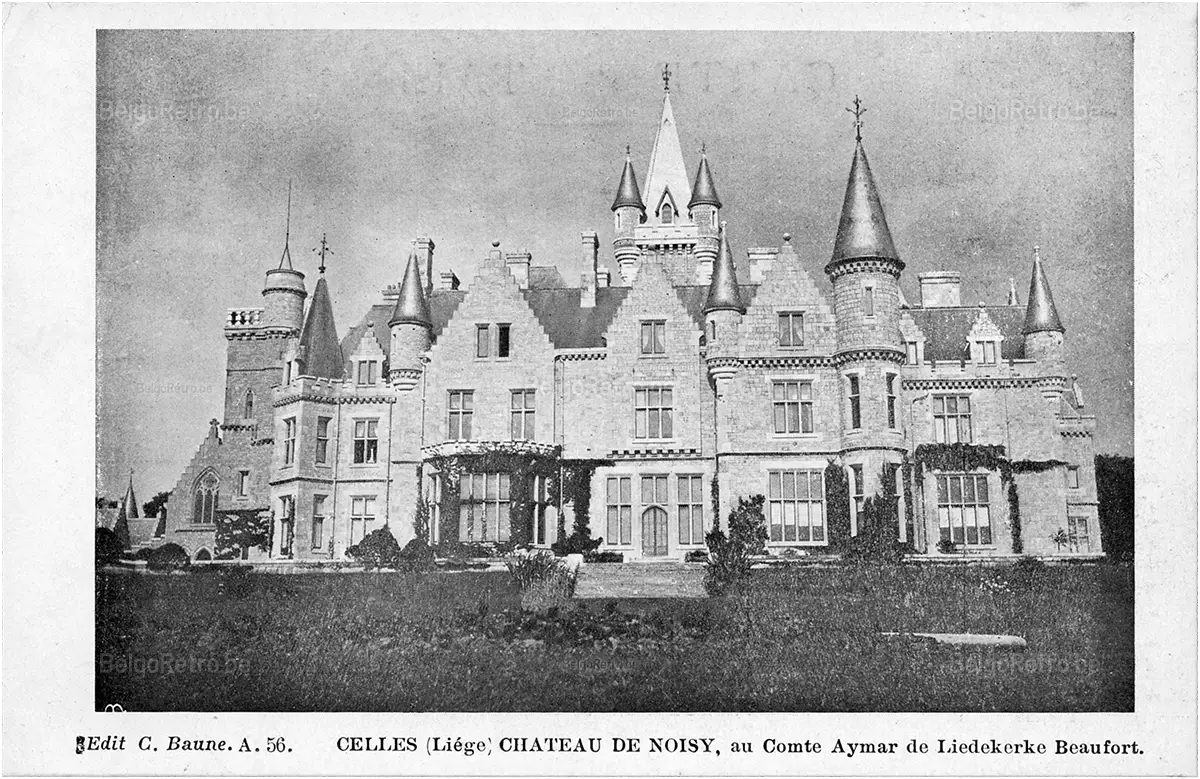 Edit. C. Baune. A. 56. CELLES (Liège) CHATEAU DE NOISY, au Comte Aymar de Liedekerke Beaufort. CARTE POSTALE Correspondance  Imp. L Van der Aa, Brux.  