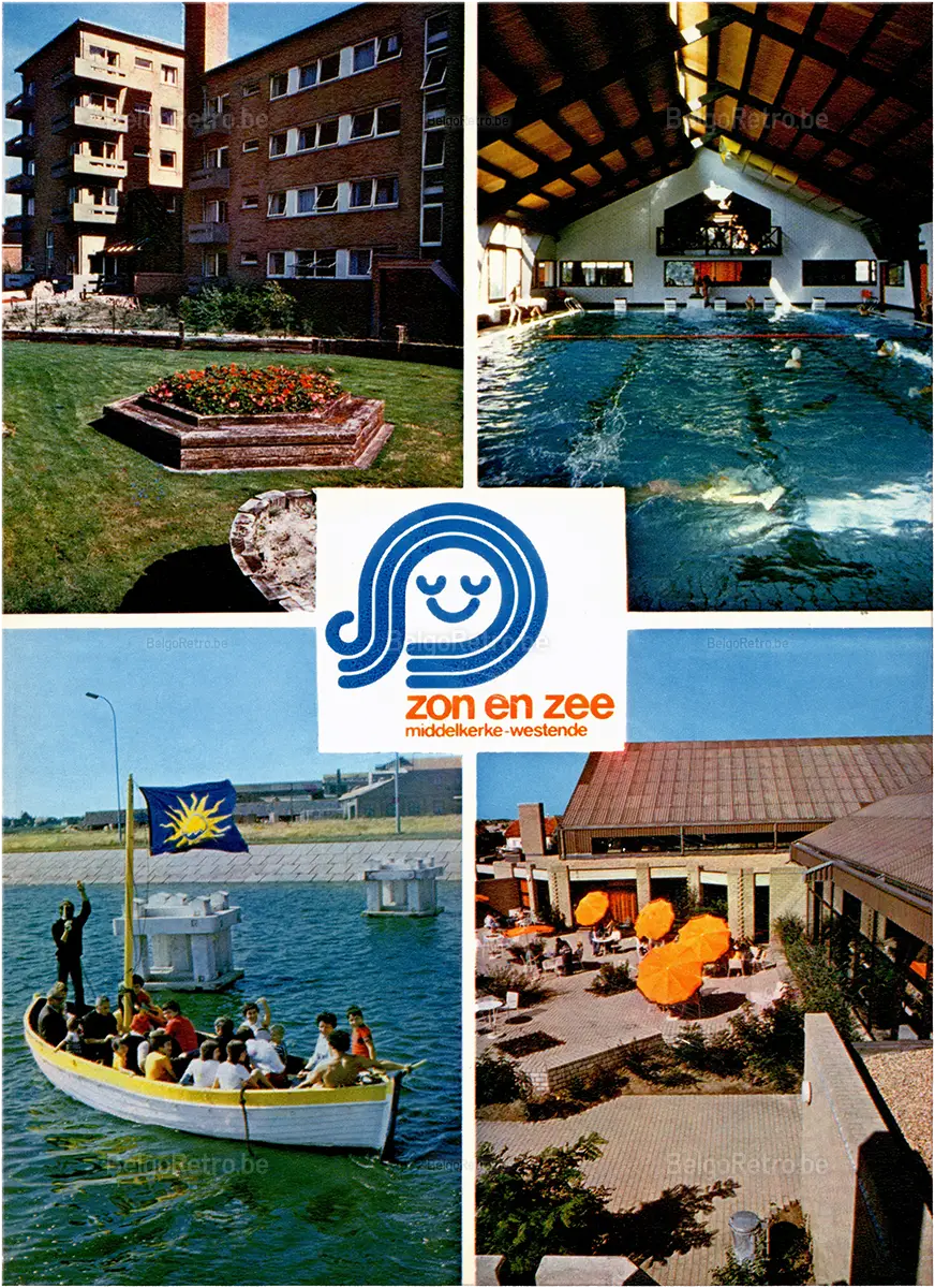   Vacantiecentrum - Centre de Vacances ’’ZON en ZEE’’ Westende - Tél. : (058) 234.90 Hoofdgebouw achterkant - Spelen. Bâtiment central arrière - Jeux.  BROMOPHOTO - Bruxelles 